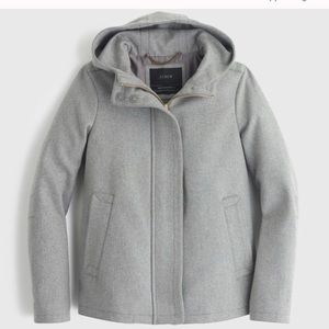 J. Crew Wool Melton Hooded Bib Jacket